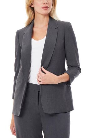 Jones New York Three Quarter Sleeve Blazer in Grey at Nordstrom, Size X-Large