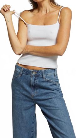 perfectwhitetee Lucille Jersey Tank Top In White