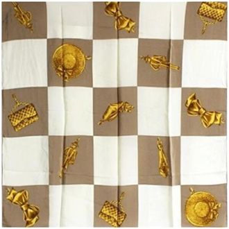 Chanel Pre-owned Scarves, female, Beige, Size: ONE SIZE Pre-owned Silk Scarf