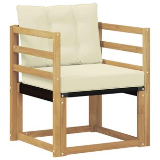 vidaXL Sof&aacute; De Exterior Madera Maciza De Acacia Y Textileno Blanco Vidaxl