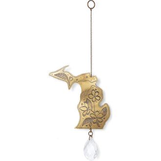Matr Boomie Michigan State Apple Blossom Engraved Suncatcher in Brass at Nordstrom