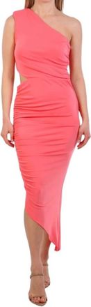 Patrizia Pepe Essential One-Shoulder Dress - Dames - Casual kleedjes - Roze - L - Polyester - Kleedjes