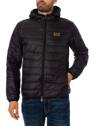 Emporio Armani Geweven Donsjack, Zwart