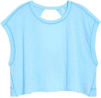 Free People FP Movement My Tee Time Open Back T-Shirt in Bright Blue at Nordstrom, Size X-Large