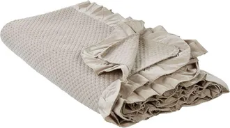 Beliani Beliani - Bedspread with a Frill Bed Throw Cotton 220 x 200 cm Taupe Hatton
