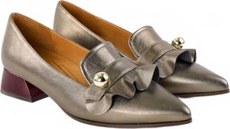 Chie Mihara Womens Hiaka Metallic Leather Heels In Dali Plomo Sucre Rubi