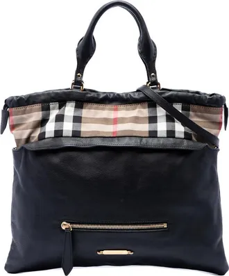 Burberry Pre-owned Burberry House Check Trimmed Leather Big Crush Convertible Tote Ladies 5YWX1EM8I21Z9O6H