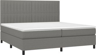 vidaXL Vidaxl - Cama Box Spring Colch&oacute;n Y Luces Led Tela Gris Claro 200x200 Cm