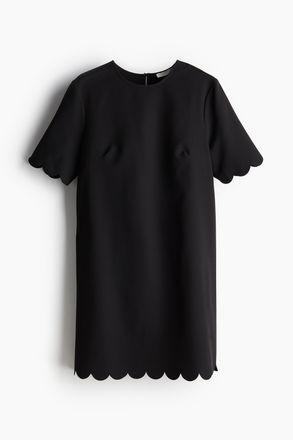 H&M Kleid mit Wellenkanten - Schwarz