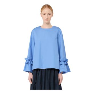 Max Mara Poplin Blouse - female - Max Mara - Blouses - Blue - 2XS - Blouses & Shirts