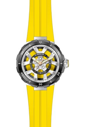 Invicta Racing 49443 Heren Horloge - Quartz Uurwerk - Roestvrij Staal met Gele Wijzerplaat - 46mm