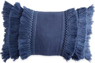 Peri Home Fringe Pillow in Navy at Nordstrom