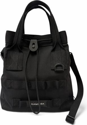 Balenciaga Black Nylon Leather Tote Bag (Pre-Owned)