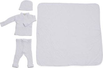 Barefoot Dreams Crinkled Cotton 4-Piece Set in White at Nordstrom, Size Newborn