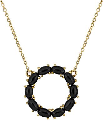 Rina Limor Gold Over Silver 2.10 ct. tw. Black Onyx Circle Necklace