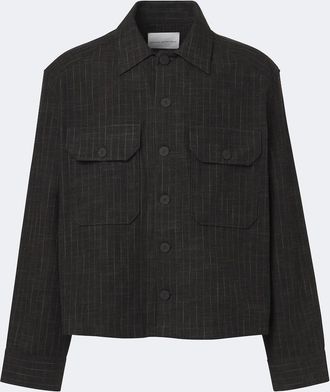 STUDIO NICHOLSON Kelver striped cotton and wool-blend jacket