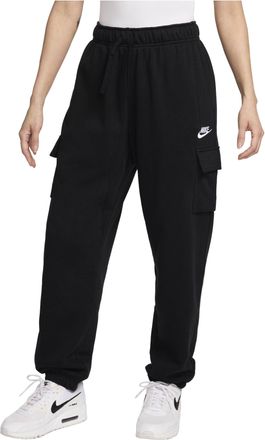 Nike (WMNS) Nike Sportswear Club Fleece Mid-Rise Oversized Cargo Tracksuit Bottoms Black DQ5197-010