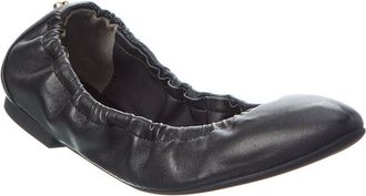 Stuart Weitzman Gabby Scrunch Rivet Leather Flat