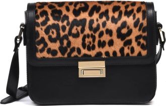 Baldinini Schoudertas met luipaardprint van kalfshaar - Dames - Schoudertassen - Bruin - ONE Size - Leer - Tassen