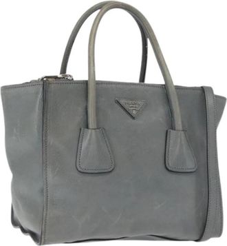 Prada Pre-owned Vintage Handtas - Dames - Vintage Handtas - Grijs - ONE Size - Leer - Vintage