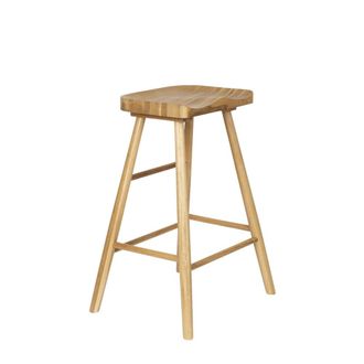 White Label Taburete de bar de madera beige