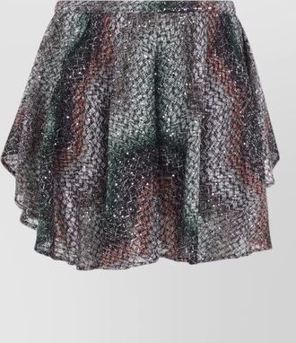 Missoni caperdoni mini skirt asymmetric metallic texture