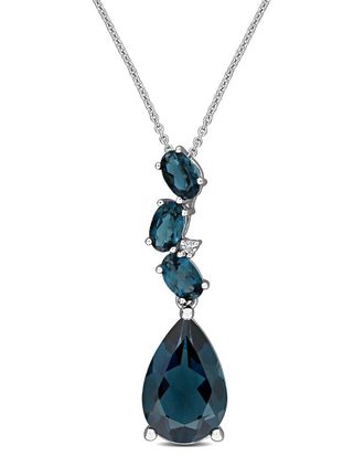 Rina Limor 10K 4.56 ct. tw. Diamond & London Blue Topaz Pendant
