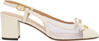 Valentino Garavani Valet Du Roi Slingback Pumps - Dames - Pumps - Wit - 37 1/2 EU - Leer - Schoenen