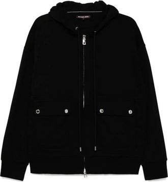 Michael Kors Zwarte Zip-Up Hoodie Sweater - Heren - Vesten met rits - Zwart - S - Katoen - Hoodies & sweatvesten