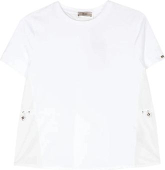 Herno Casual Katoenen T-shirt - Dames - T-shirts - Wit - XL - Katoen - Tops