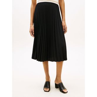 Tommy Hilfiger Geplooide midirok met elastische tailleband