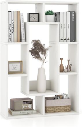 Costway Costway - Estanteria Cubos, Libreria Estanteria De 7 Cubos, Estanteria Libros Salon Dormitorio, Estudio, Oficina, 60 X 20 X 90 Cm (blanco)