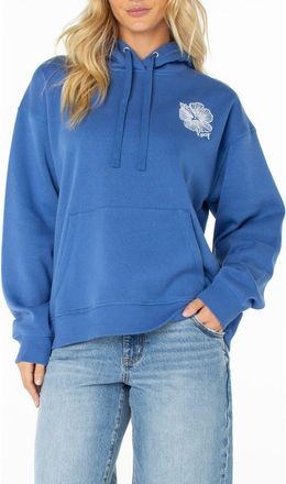 Roxy Wailea Oversize Embroidered Hoodie in Dutch Blue at Nordstrom, Size Xx-Large