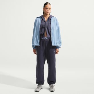 Nike Womens Studio Fleece Weight High-Rise Oversized Cuffed Pants in Grey | IM8074-013