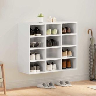 vidaXL Vidaxl - Shoe Cabinet with Shelf White 77.5 x 30 x 67 cm Engineered wood