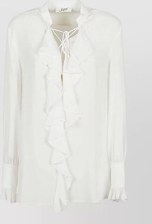 Seafarer silk blend ruched blouse