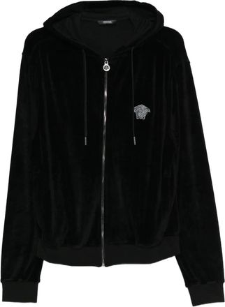 Versace Felpa con cappuccio e zip - Nero