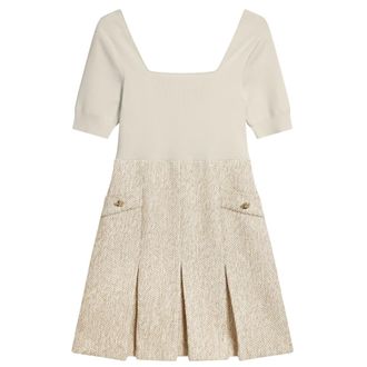 Ted Baker Vulpad Gebreide Boucl&eacute; Mini-jurk In Ivoorkleur