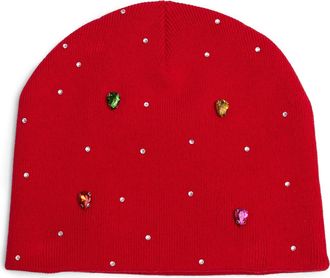 mnml Embellished Cotton Beanie in Red at Nordstrom