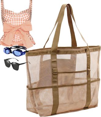 Generic Breathable Bag - Spacious Shoulder Handbag for Women, Multi Purpose Grocery Organizer, Waterproof Large Market Bag, Casual Picnic Beach Companion Sand