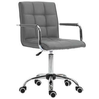 Vinsetto Mid Back Home Office Chair Swivel Computer Chair with Armrests - Grey | TJ Hughes