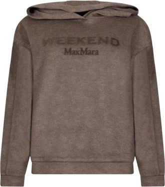 Max Mara Jersey Hoodie - Dames - Sweatshirts & Hoodies - Bruin - Maat: S Jersey
