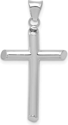Diamond2Deal 14k Gold Polished Tube Cross Pendant