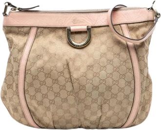 Gucci Pre-owned Shoulder Bags, female, Beige, Size: ONE SIZE Pre-owned Canvas Crossbody Bag