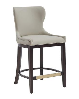 Manhattan Comfort Blair Leatherette Counter Stool with Beech Wood Legs
