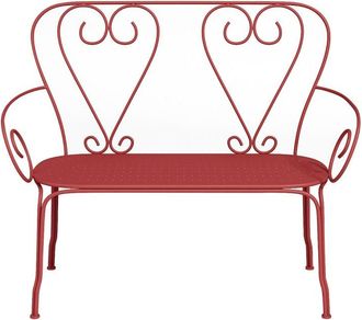 VENTE-UNIQUE.COM Banco de jard&iacute;n metal terracota