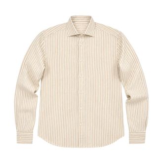 120% Lino Heren, Overhemden, Beige, Maat: XL