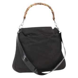 Gucci Pre-owned Shoulder Bags, female, Brown, Size: ONE SIZE Pre-owned Nylon Shoulder Bag