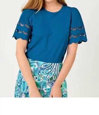 Lilly Pulitzer Sebene Eyelet Knit Top In Nassau Blue
