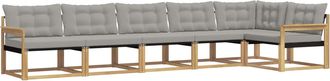 vidaXL Conjunto De Sof&aacute;s De Exterior 6 Uds. Blanco Y Gris Claro Vidaxl